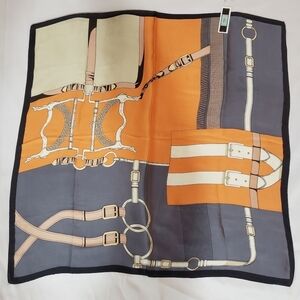 1680- Women's Scarf Orange Blue Colors NWT
